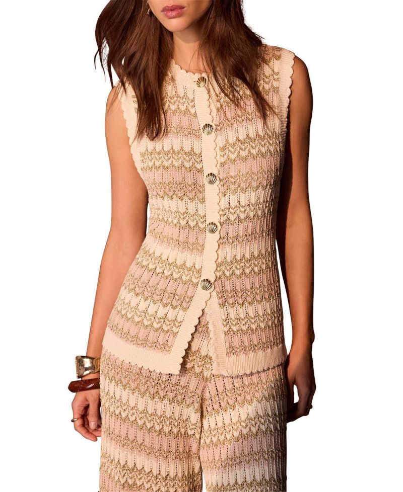 Women's Striped Knit Waistcoat