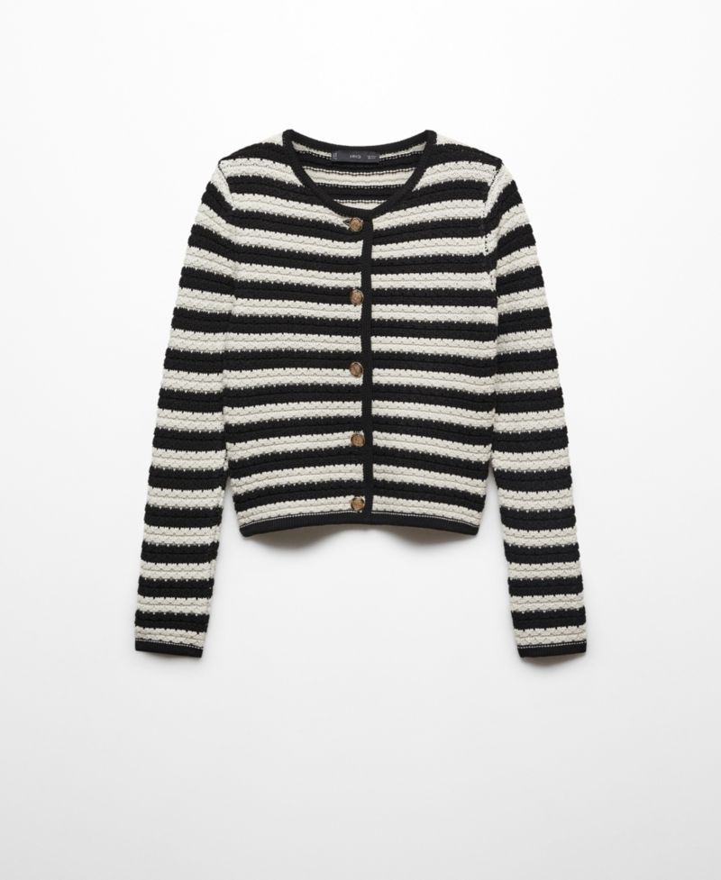 Women's Jewel Buttons Striped Cardigan