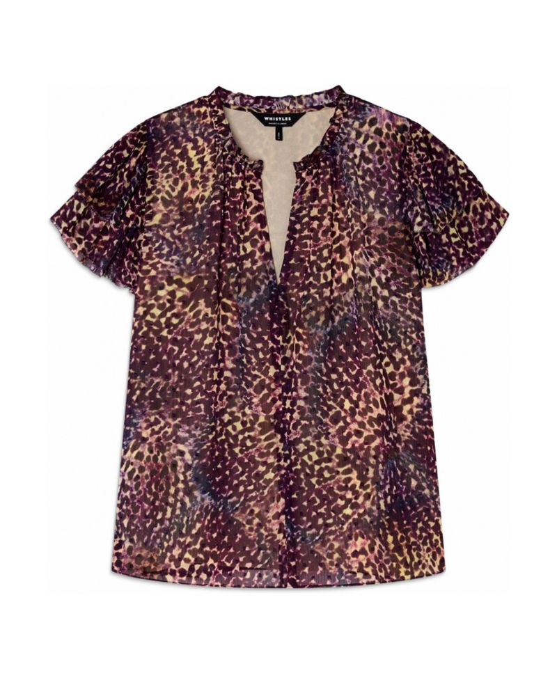 Women's Orchid Print Dobby Top