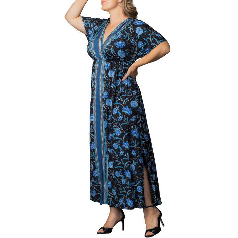 Plus Size Wanderlust Border Print Maxi Dress