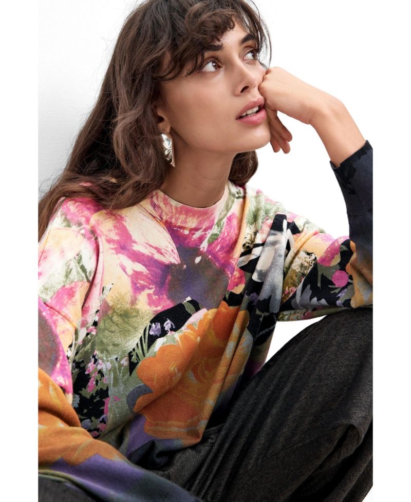 Women's Lacroix Floral-Print Long-Sleeve Sweater