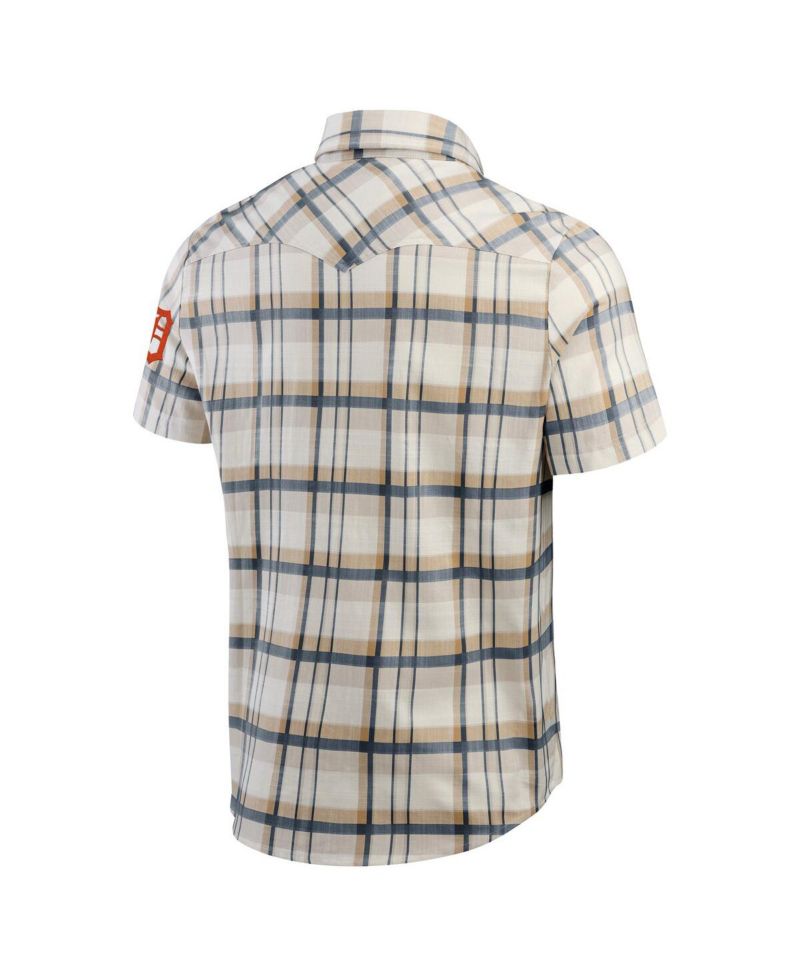 Darius Rucker Collection by Men's Navy Detroit Tigers Plaid Full-Snap Shirt