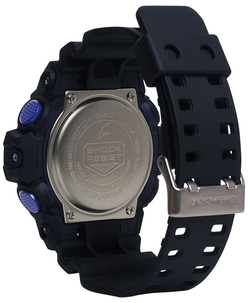 Men's Black Resin Strap Watch, 53.4mm