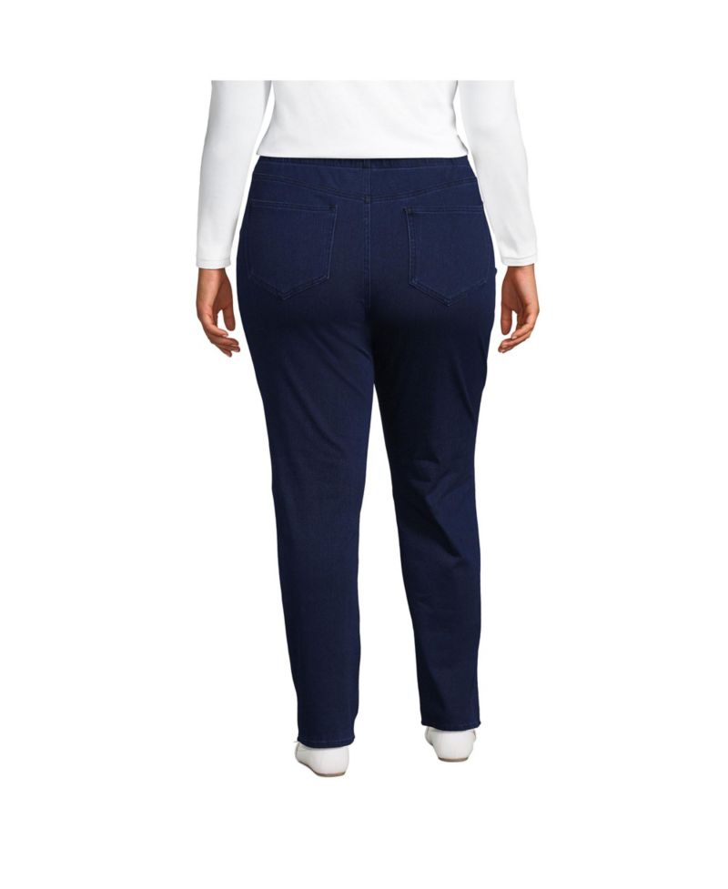 Women's Plus Size Starfish Mid Rise Knit Denim Straight Jeans