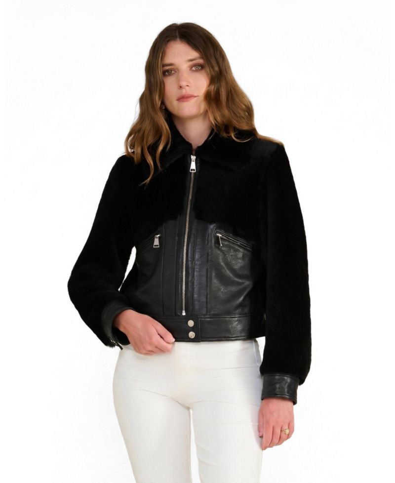 Women's Emery Leather and Shearling Jacket