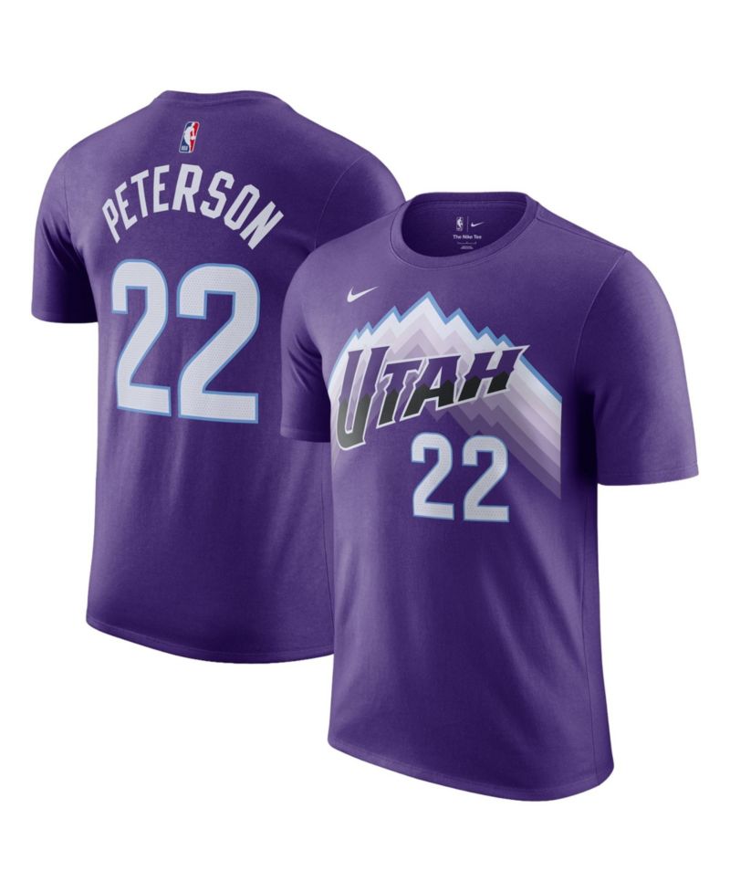 Men's and Women's Darryn Peterson Purple Utah Jazz Icon Edition Name & Number T-Shirt