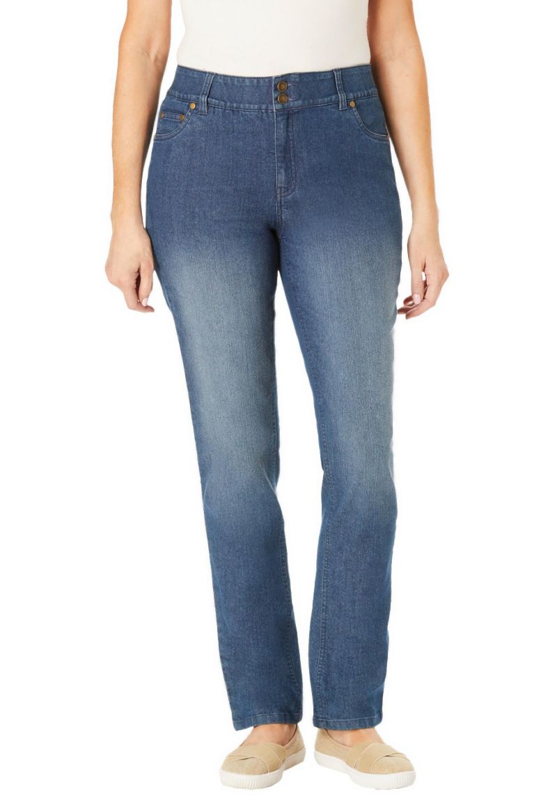 Women's Within Tall Stretch Built-in Slimming Panel Straight Leg Jeans
