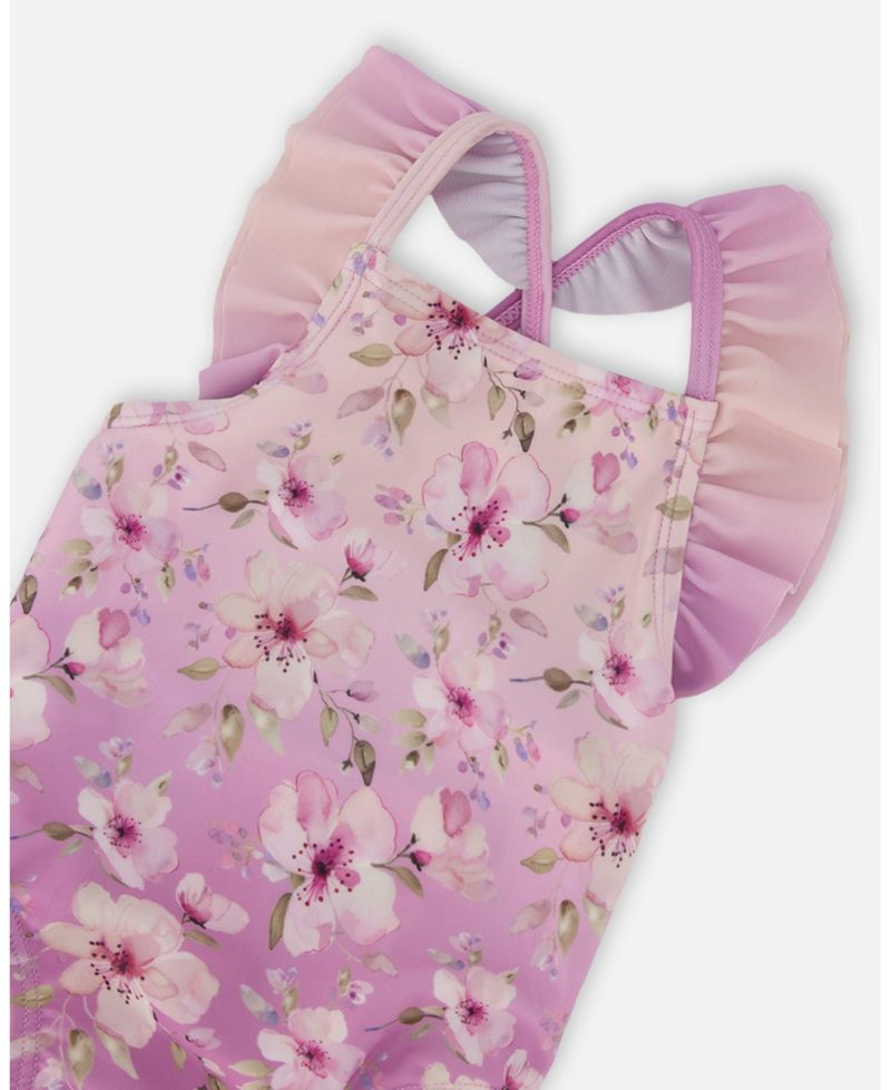 Baby Girls One-Piece Swimsuit Flower Print