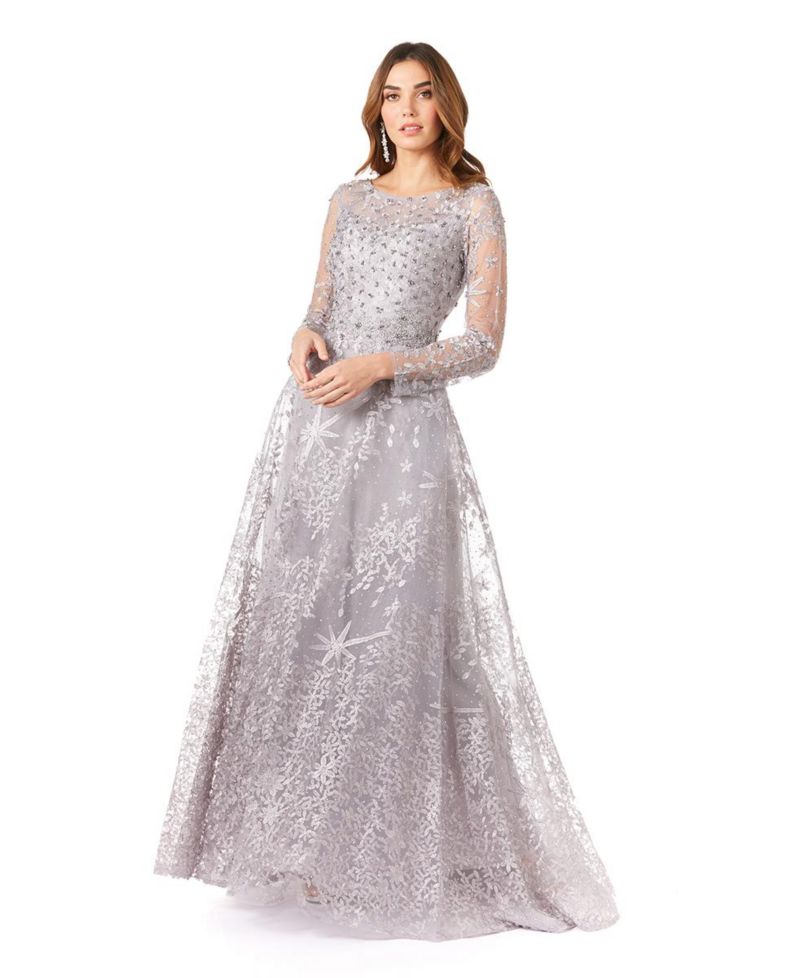 Women's Long Sleeves Ballgown Fully Embellished