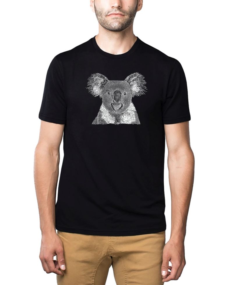 Men's Cotton/Poly Blend Word Art T-shirt - Koala