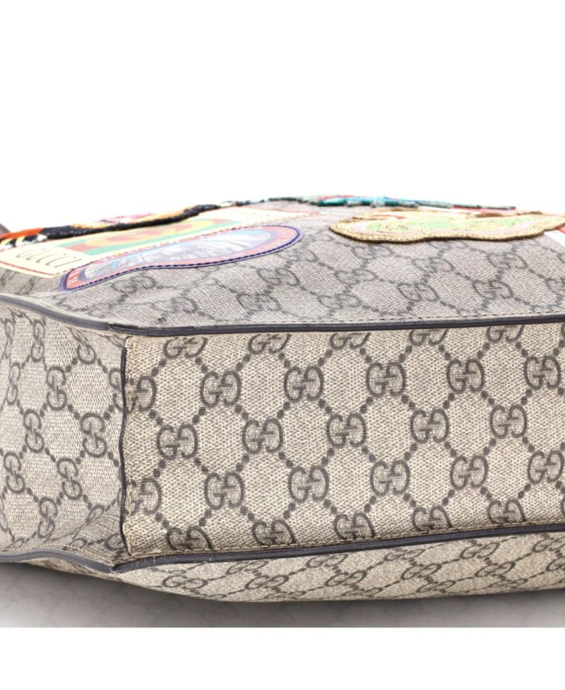 North South Courrier Convertible Soft Open Tote GG Coated Canvas with Applique