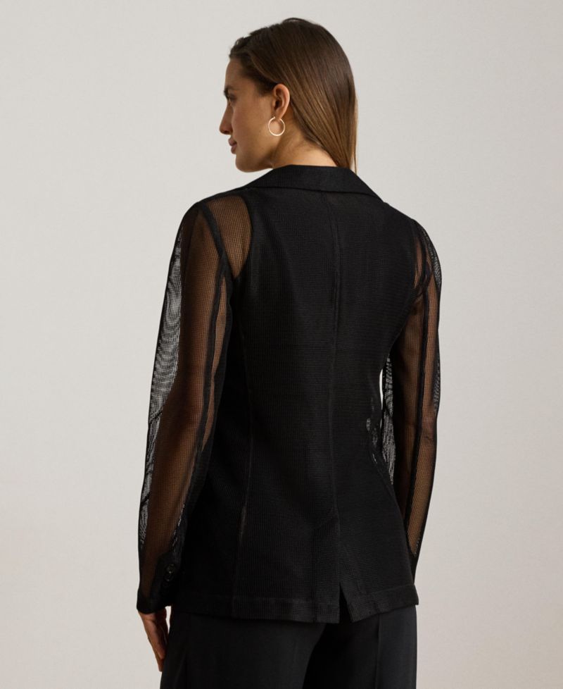 Petite Mesh Single-Button Blazer