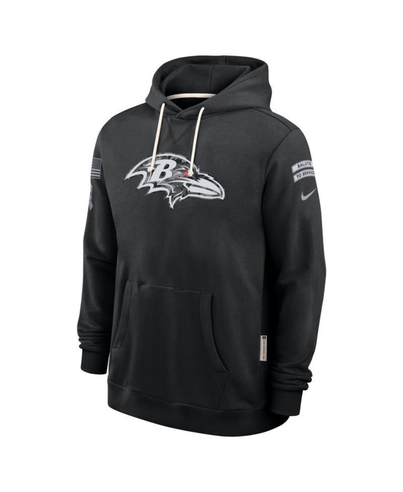Men's Black Baltimore Ravens 2026 Salute to Service Sideline Pullover Hoodie