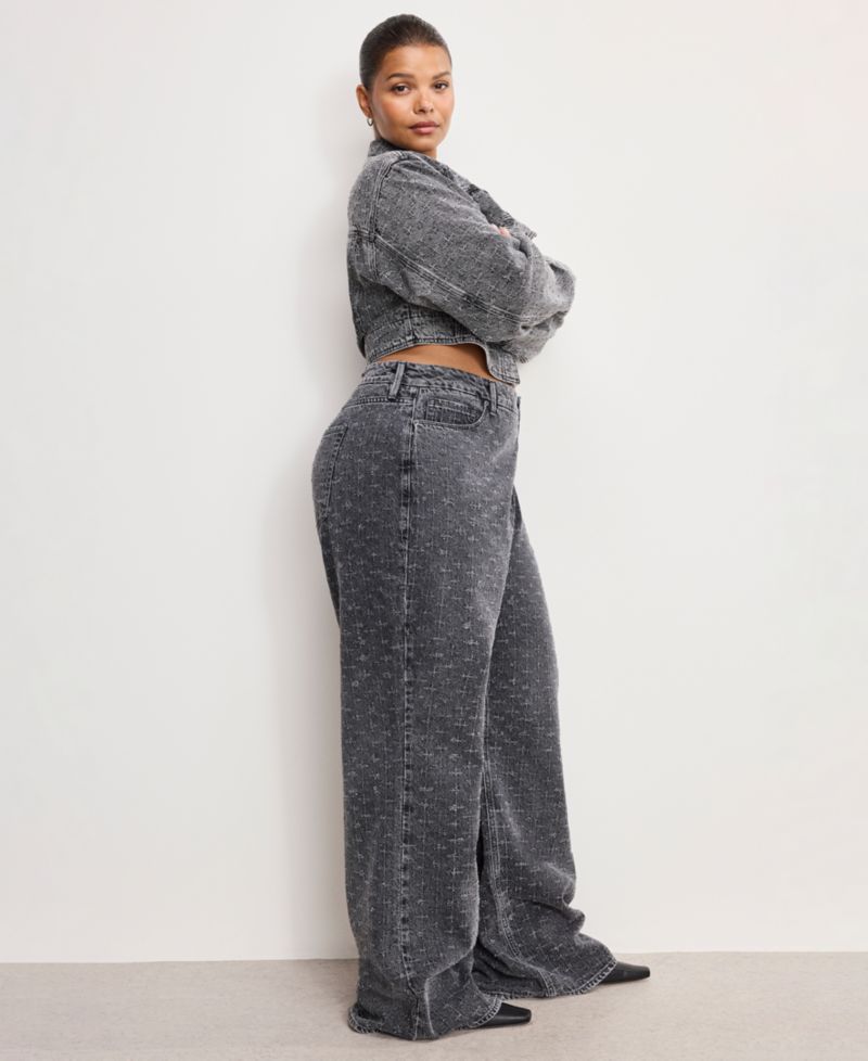 Women's Dolly Joleans Crystal Good Skate Wide Leg Jeans, Regular & Plus Size