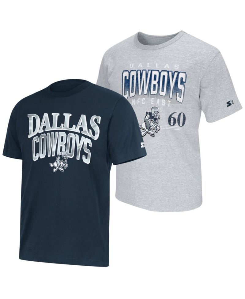 Men's Navy/Heather Gray Dallas Cowboys Two-Pack Logo T-Shirt Set