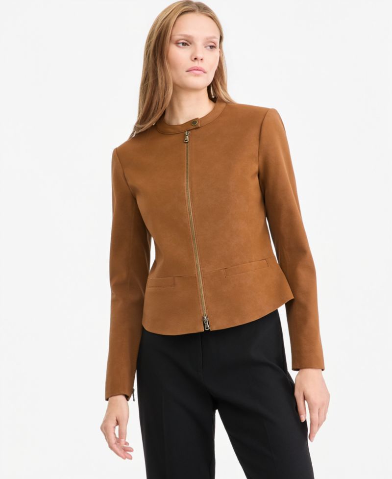 Women's Serena Faux-Suede Short 2-Way-Zipper Jacket