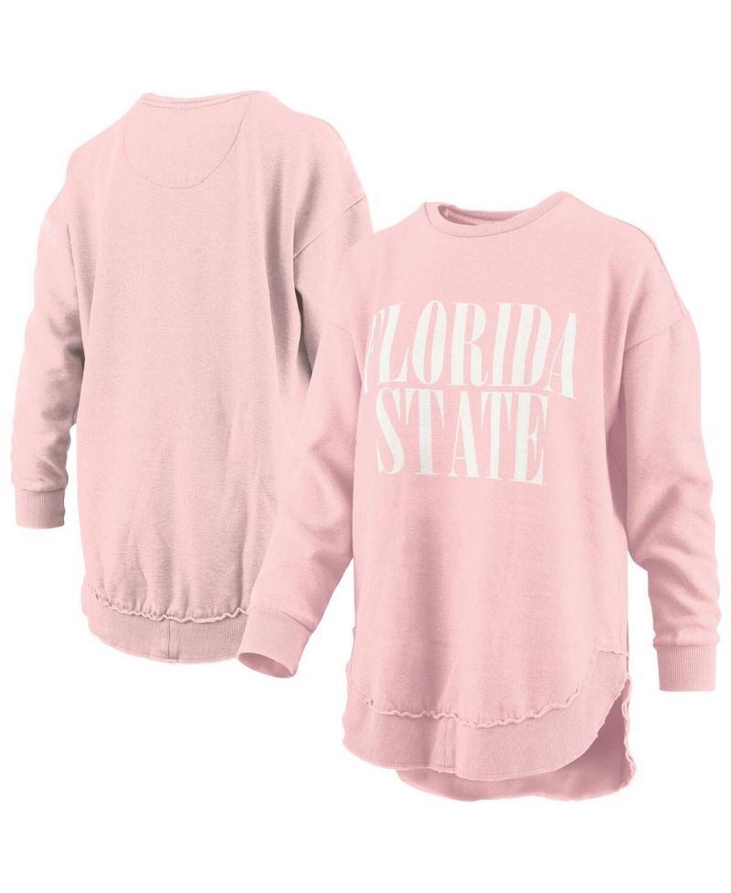 Women's Pink Florida State Seminoles Poncho Fleece Pullover Sweatshirt