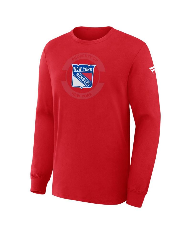 Men's Red New York Rangers Authentic Pro Property Of Practice Long Sleeve T-Shirt