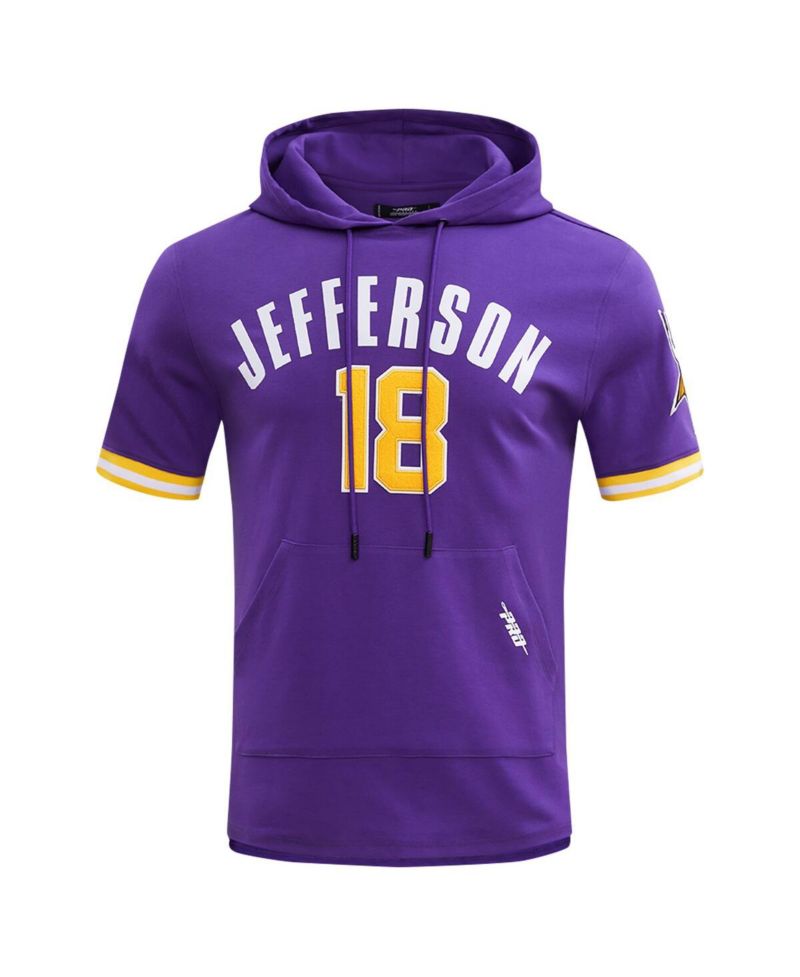 Men's Justin Jefferson Purple Minnesota Vikings Player Name & Number Hoodie T-Shirt