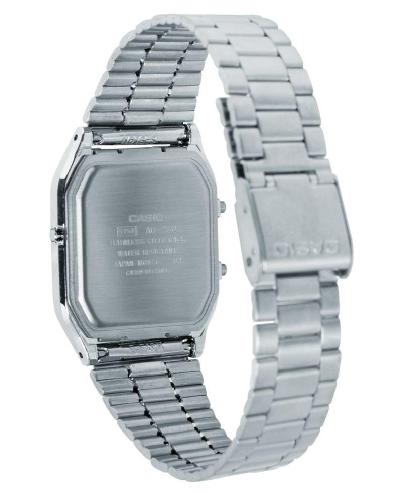 Unisex Analog Digital Silver-Tone Stainless Steel Watch 29.8mm