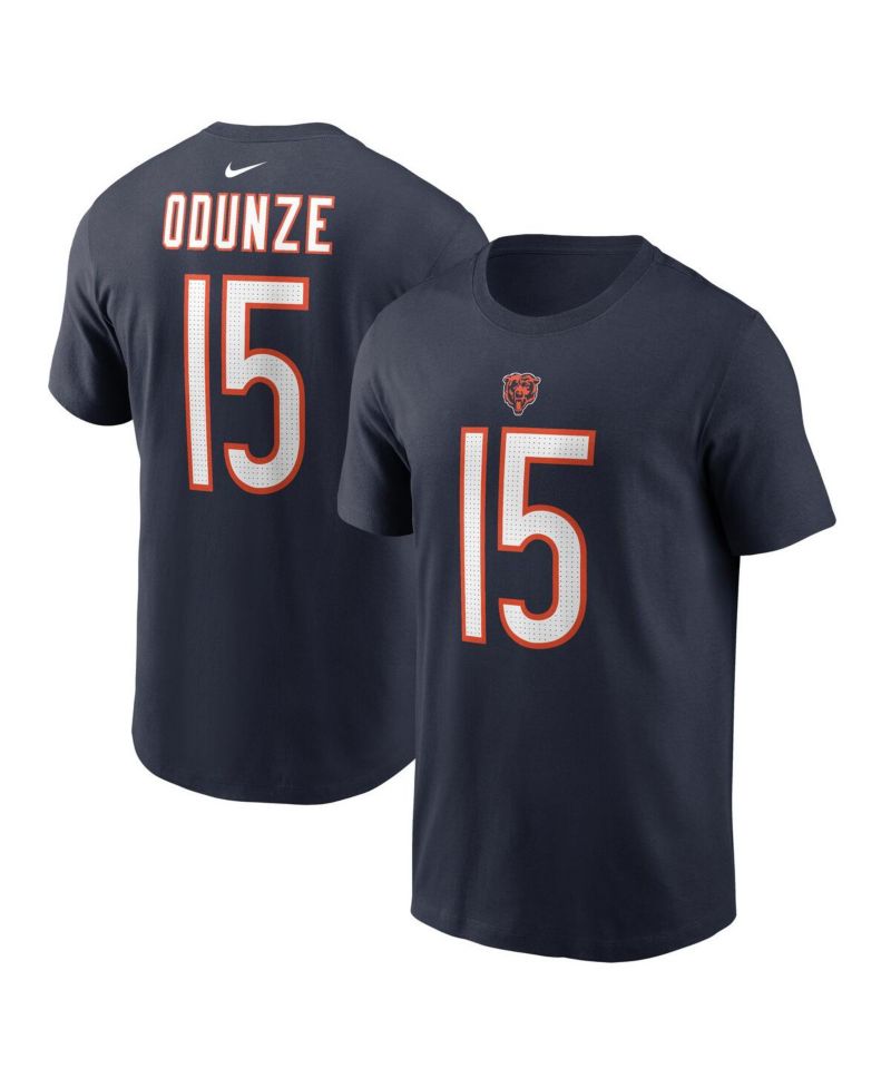 Men's Rome Odunze Navy Chicago Bears 2024 NFL Draft First Round Pick Name & Number T-Shirt