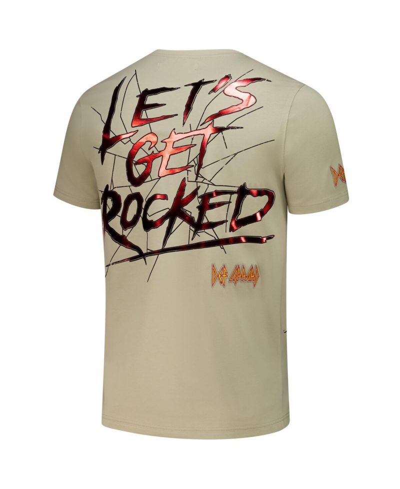 Men's Tan Def Leppard Let's Get Rocked T-Shirt