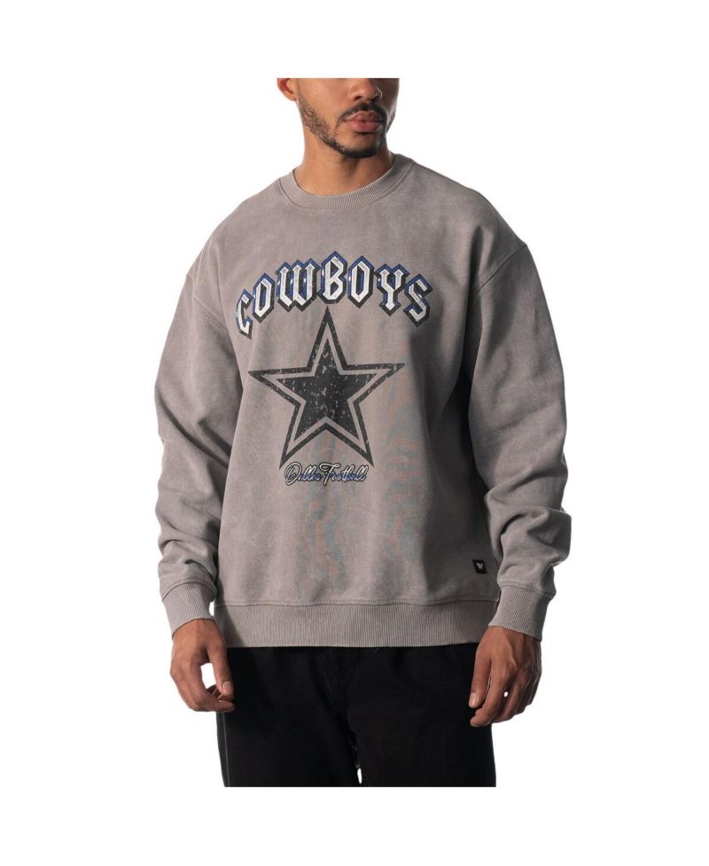 Men's and Women's Gray Dallas Cowboys Distressed Pullover Sweatshirt
