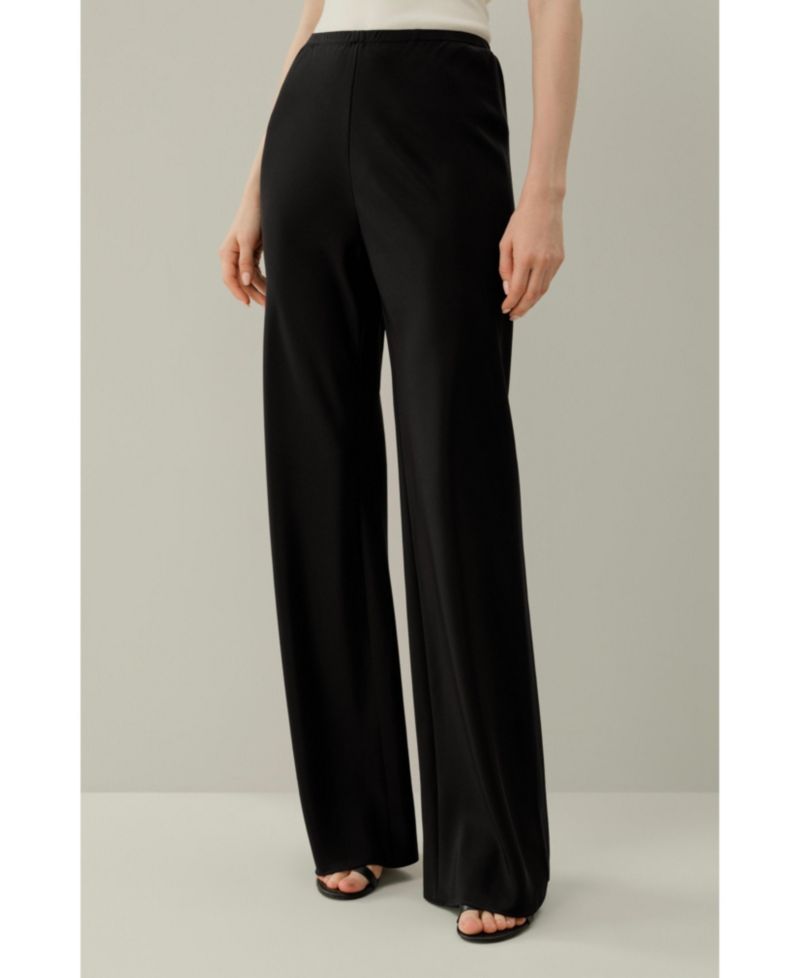 Women's Bias Cut Straight Leg Silk Pants