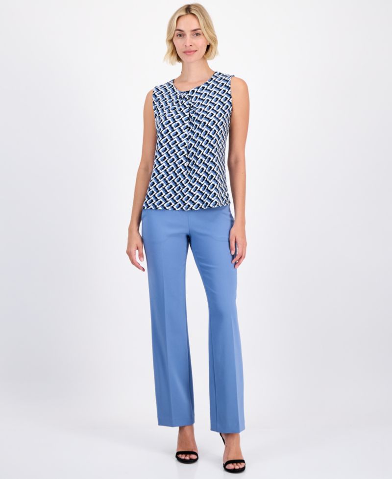 Women's Gathered-Neck Sleeveless Top