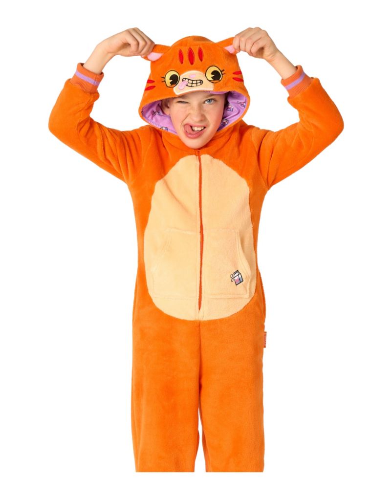 Little and Big Boys Red Cat Onesie