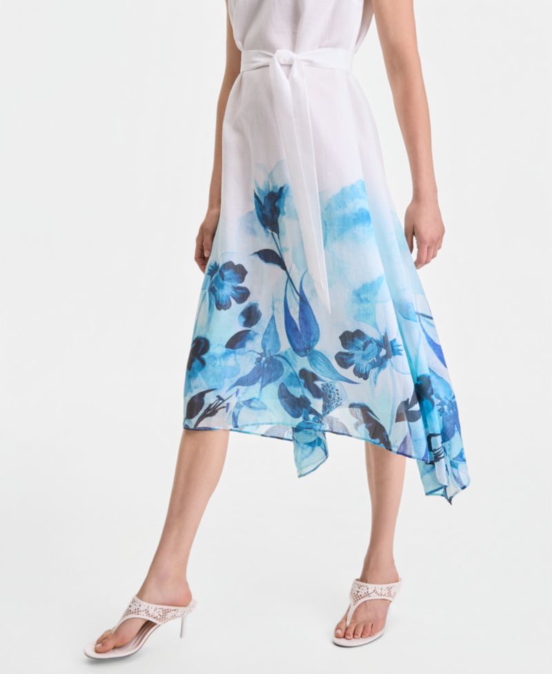 Women's Sleeveless Belted Midi Dress