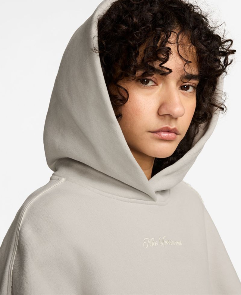 Women's Studio Fleece Oversized Scallop-Trim Hoodie