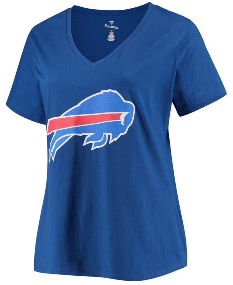 Women's Plus Size Josh Allen Royal Buffalo Bills Name & Number V-Neck T-shirt
