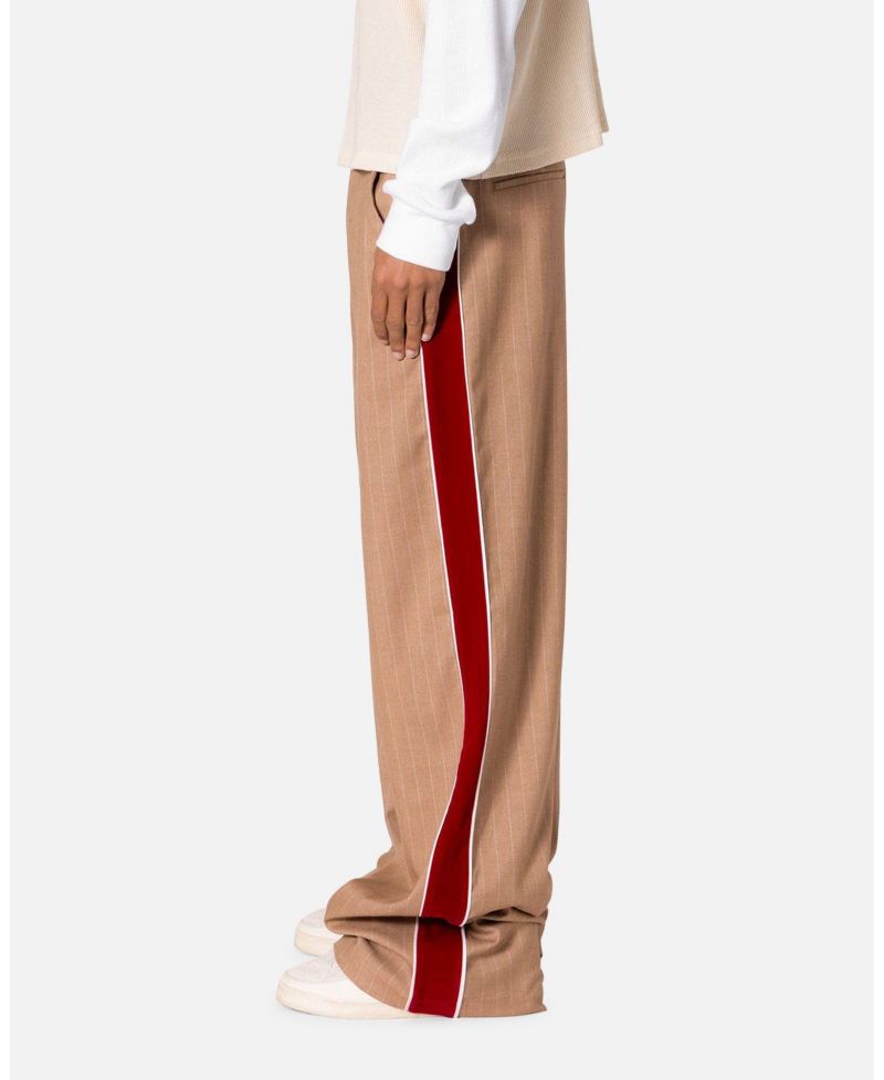 Men's Pinstripe Velvet Trim Pants