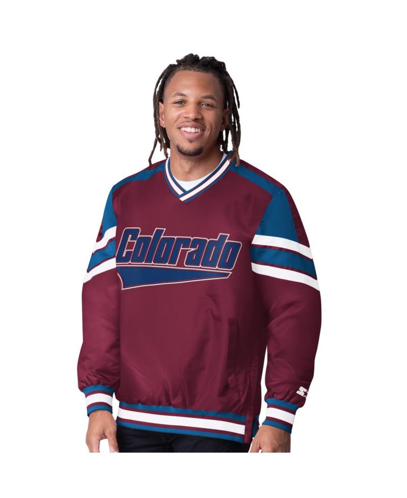 Men's Burgundy Colorado Avalanche Reliever V-Neck Pullover Jacket