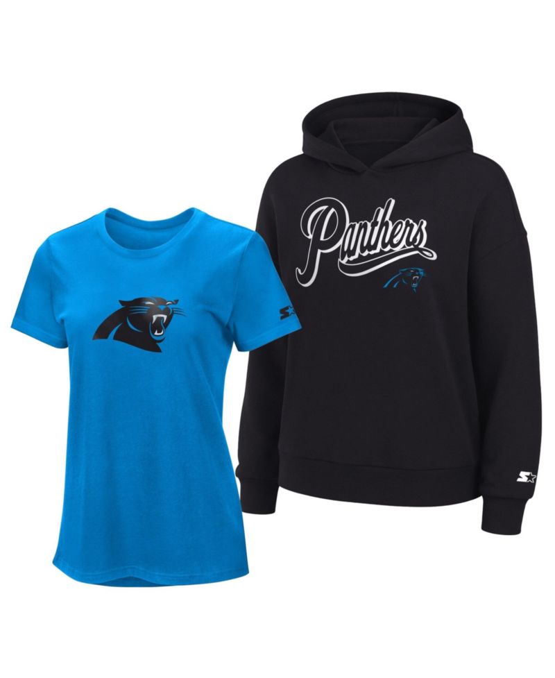 Women's 2-Piece Blue/Black Carolina Panthers Hoodie & T-Shirt Combo Pack