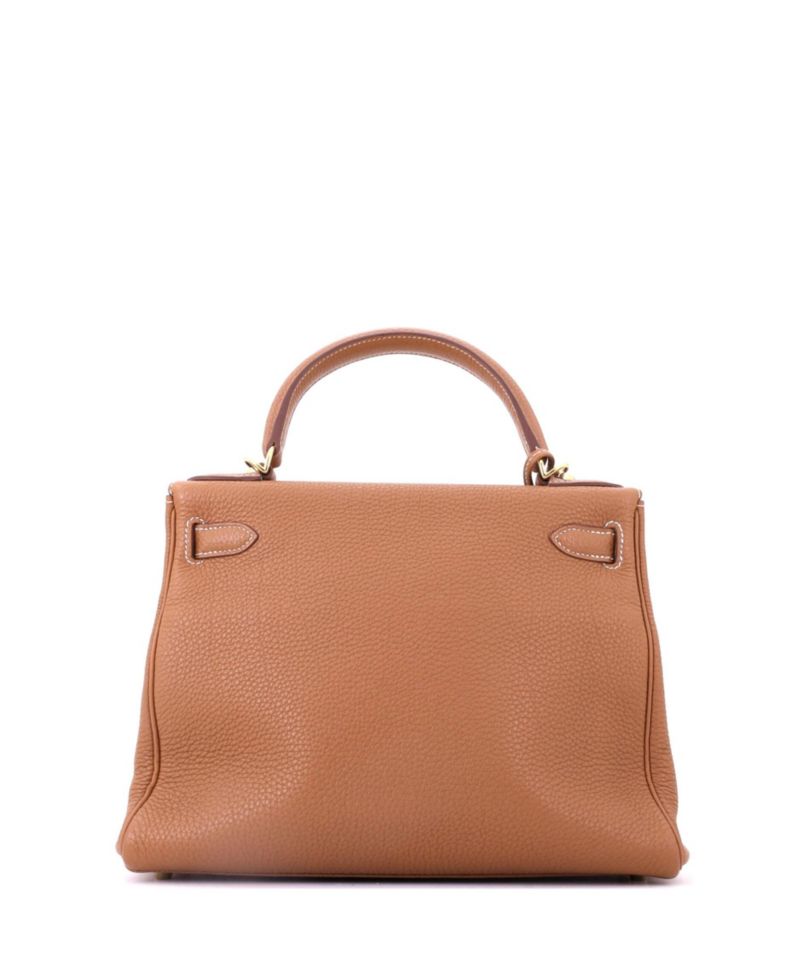 Kelly 28 Handbag Brown Togo with Gold Hardware
