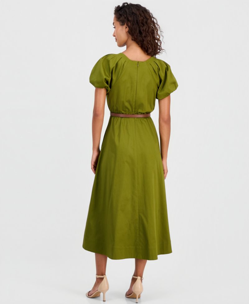 Women's Belted Midi Dress