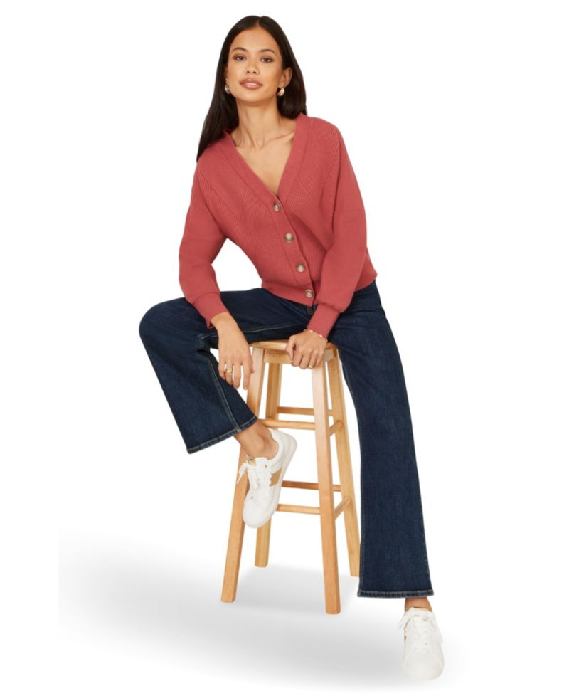 Women's Relaxed Fit With Stitch Detail Cardigan