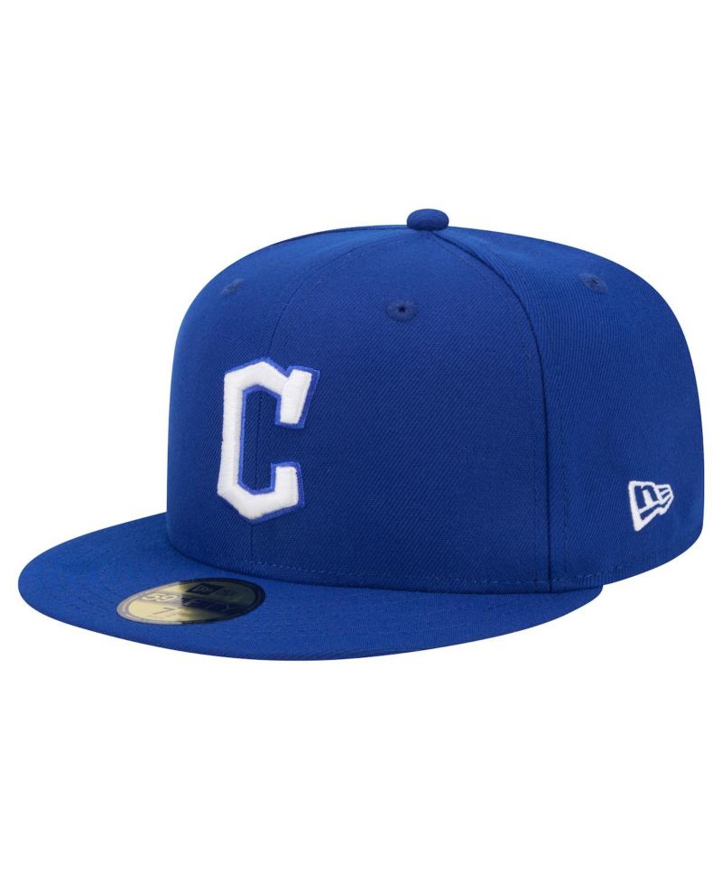 Men's Royal Cleveland Guardians White Logo 59Fifty Fitted Hat