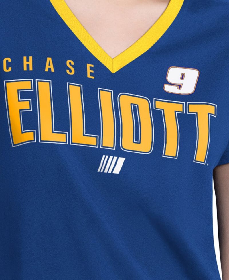 Women's Royal Chase Elliott Best Team V-Neck T-Shirt