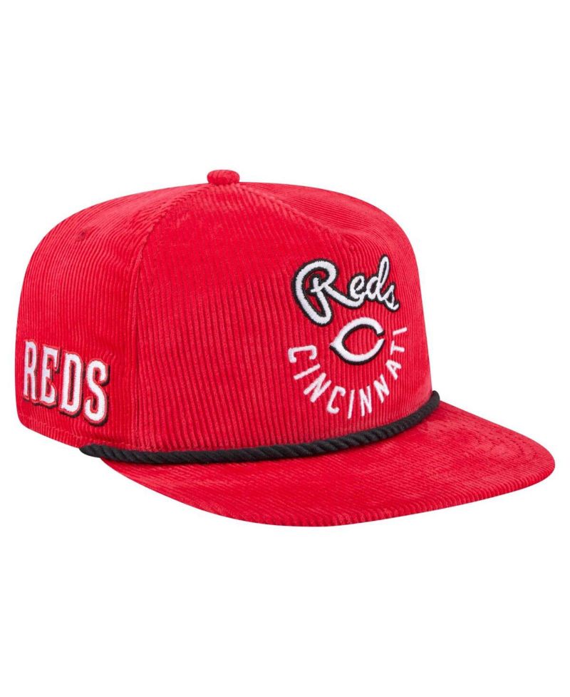 Men's Red Cincinnati Reds Full Circle Corduroy Golfer Adjustable Hat