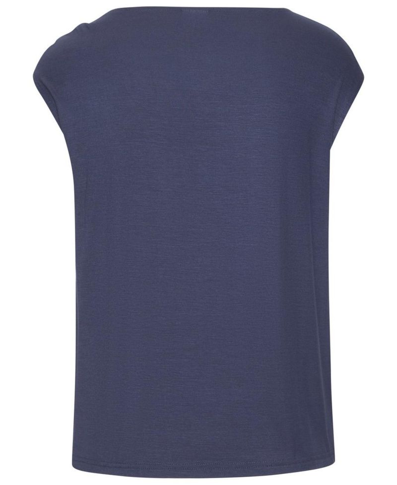 Women's Viscose Asymmetrical Ring Detail Short-Sleeve Top