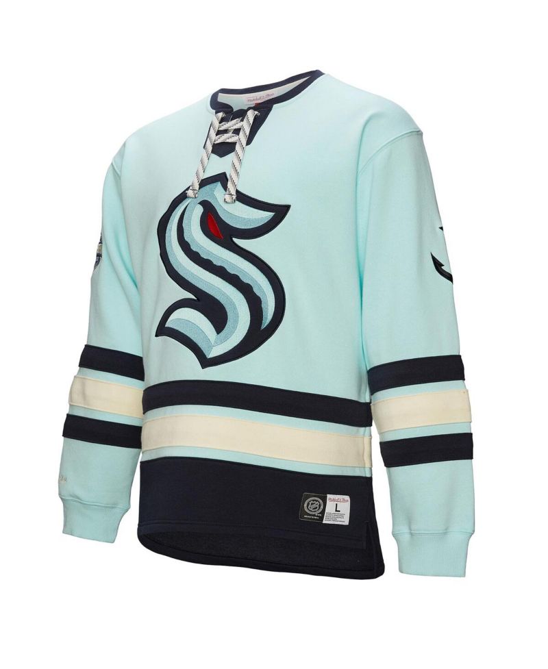Men's Light Blue Seattle Kraken Heritage Lace-Up Pullover Sweatshirt