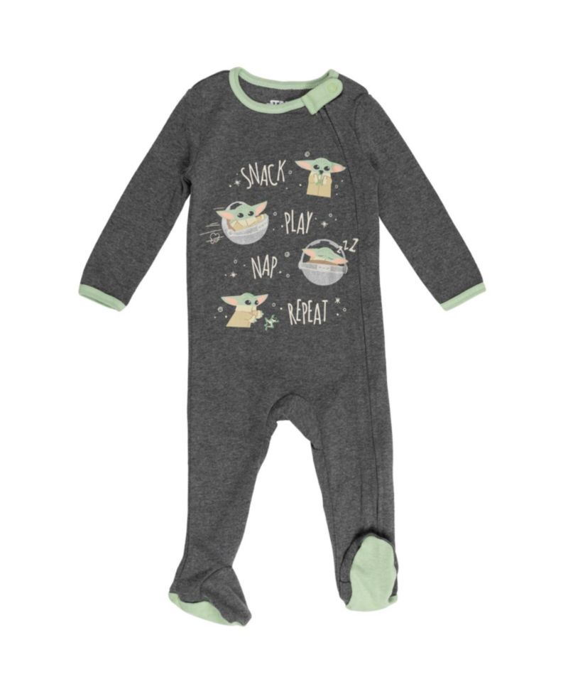 Baby Boys Star Wars Yoda Bodysuits Sleep N' Play Pants Hat and Bibs 8 Piece Outfit Set