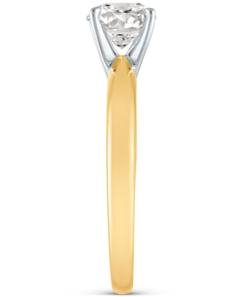 GIA Certified Diamond Engagement Ring (1 ct. t.w.) in 14k White Gold or 14k Gold & 14k White Gold