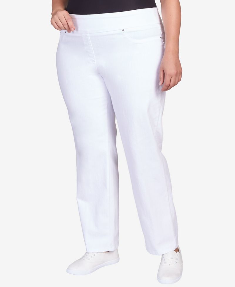 Plus Size Mid-Rise Pull-On Jeans