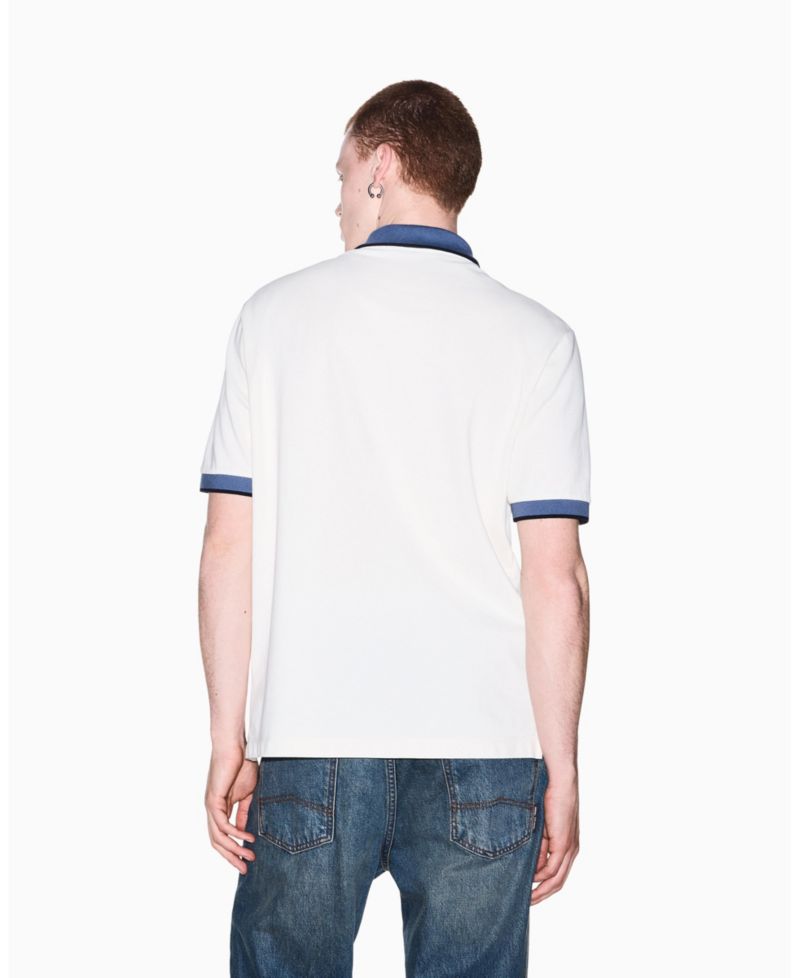 Men's Pique Color Block Tipping Polo Shirt