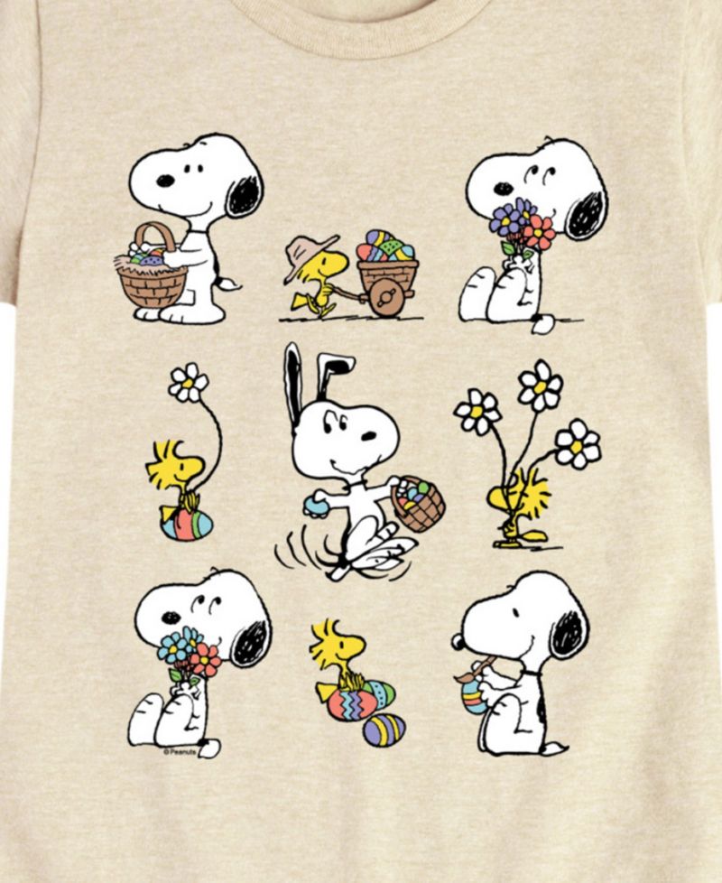 Big Girls Snoopy Easter Graphic Short Sleeve T-Shirt