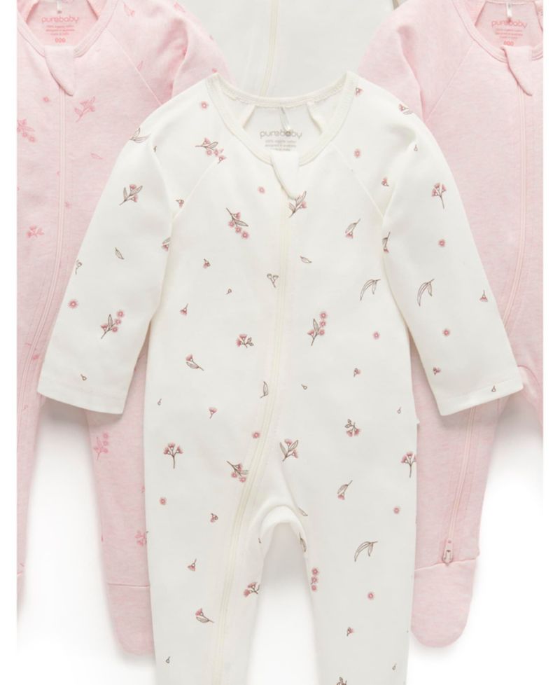 Baby Girls Zip Coverall 4 Pack